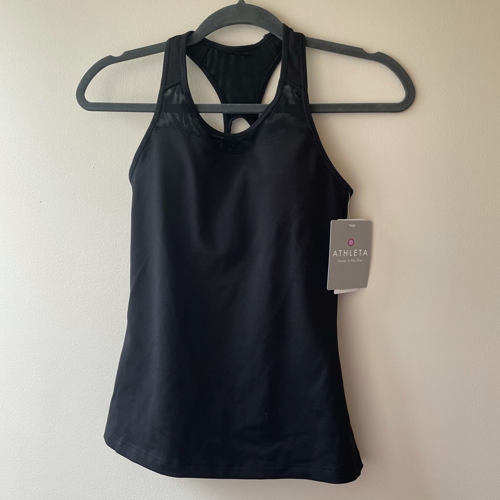 NWT Athleta Black Tank Spiral Support